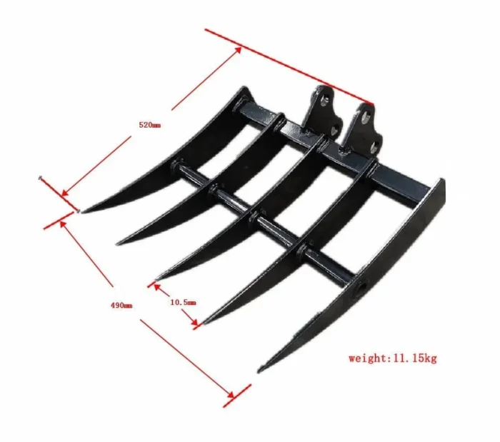 Rake Mini Excavator Attachment for Grading, Leveling, Loosening , Removing Soil USA - Image 5