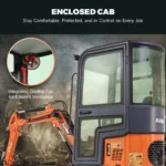 AX-12C | 13.5 HP B&S Engine Mini Excavator with Enclosed Cab - Image 7