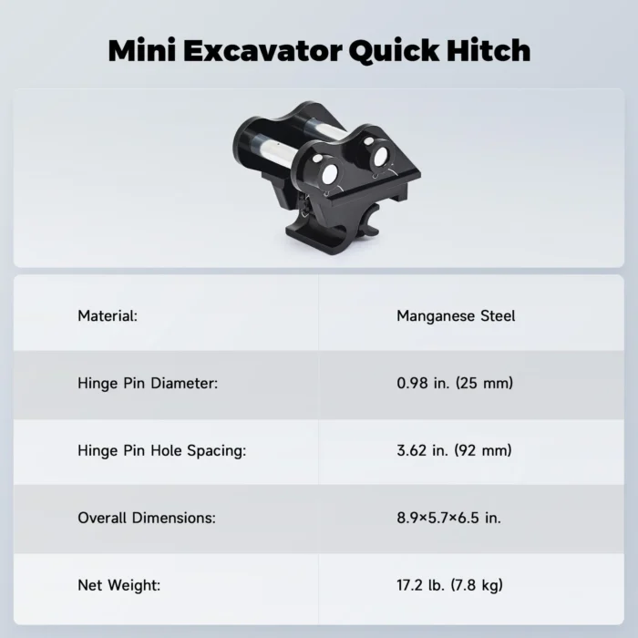 Quick Hitch Attachment for Mini Excavators Digger for Quick Attachments Change - Image 6