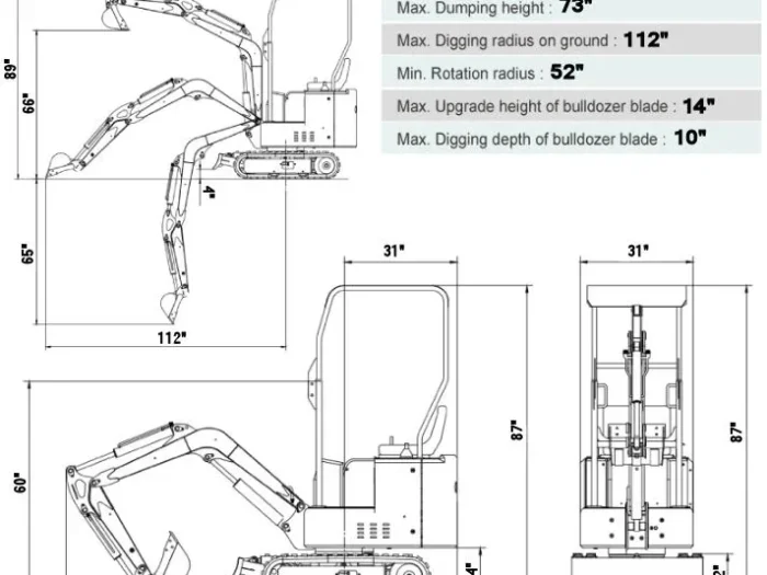 KYMRON® RH14G Mini Excavator (Base Model) - Image 4