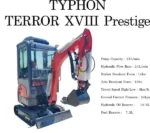 TYPHON TERROR XVIII Prestige 2 Ton Mini Excavator, KUBOTA Diesel Engine USA - Image 5