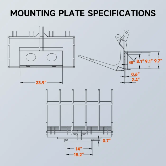 38″ Hydraulic Root Grapple Attachment For Mini Skid Steer Loader - Image 5