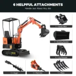 NW-A1 | 13.5 HP B&S Engine Mini Excavator with 6 Attachments - Image 3