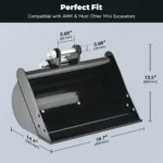 500mm Plain Flat Bucket Attachment 20″ for Mini Excavator Digger with 2 Pins - Image 2