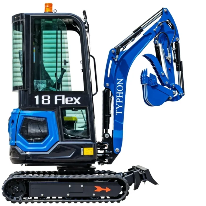 2025 TYPHON 18 FLEX PRO 1.8 Ton Mini Excavator – Powered by Kubota D722 Diesel Engine | EPA Certified USA - Image 3