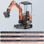 AX-16C | 23 HP 1.3 Ton B&S Engine Mini Excavator with Swing Boom - Image 2