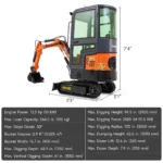 AX-12C | 13.5 HP B&S Engine Mini Excavator with Enclosed Cab - Image 3