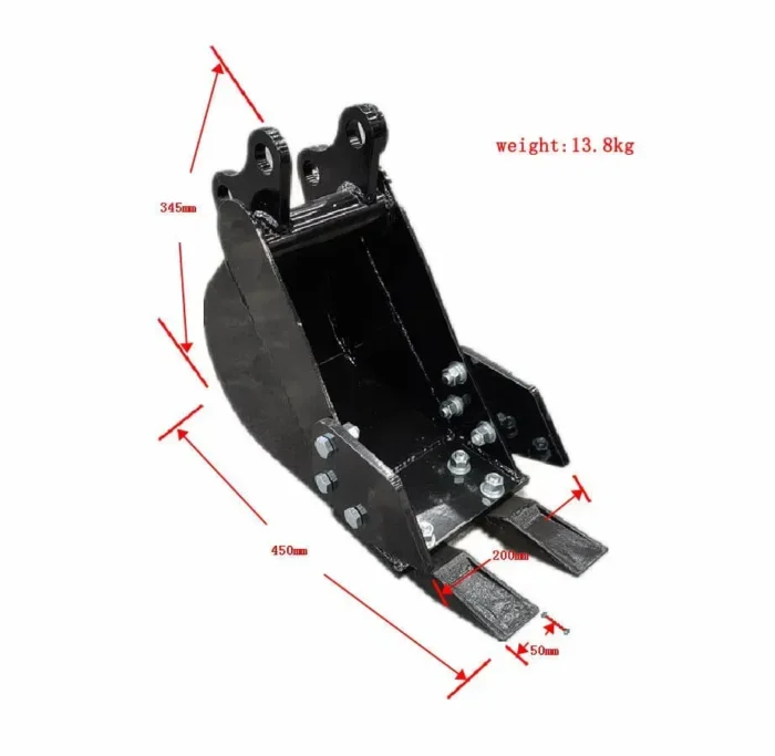 200mm Narrow Bucket Attachment for TYPHON Mini Excavators USA - Image 5