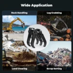 Mini Excavator Grapple Grabber Attachment with Wide Opening for Woods Rocks - Image 2